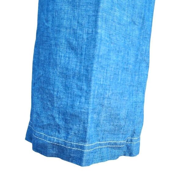 80s Pantsuit Platinum Dorothy Schoelen Light Denim Distressed Made in USA 2 4 - Picture 15 of 16